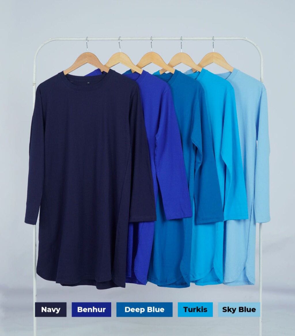 Blue Series - Kaos Tunic Polos Lengan Panjang